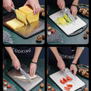 idrop 2 IN 1 Double Sided Multifunction SUS316 Stainless Steel & Wheat Plastic Kitchen Cutting Chopping Board