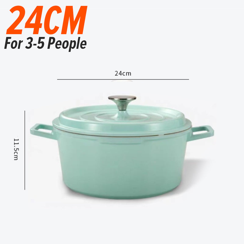 idrop [ 24CM ] Enamel Ceramic Saucepan Pot with Alloy Layer & Composite Bottom / Periuk Seramik Enamel / 24CM珐琅炖锅