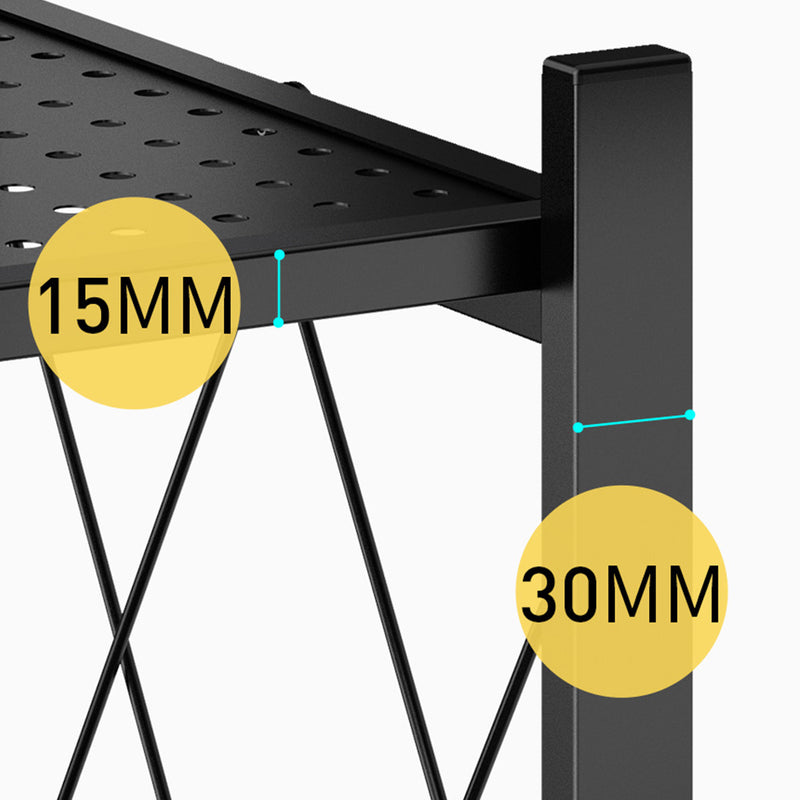 idrop 3 LAYER Foldable Portable Space Saving Kitchen Storage Shelf Rack