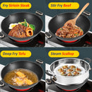 idrop [ 40CM ] KATA Maifan Nonstick Marble Stone Frying Cooking Wok / Periuk Kuali Masak Tidak Lekat / 40CM麦饭石双用大炒锅(组合盖)(KATA)