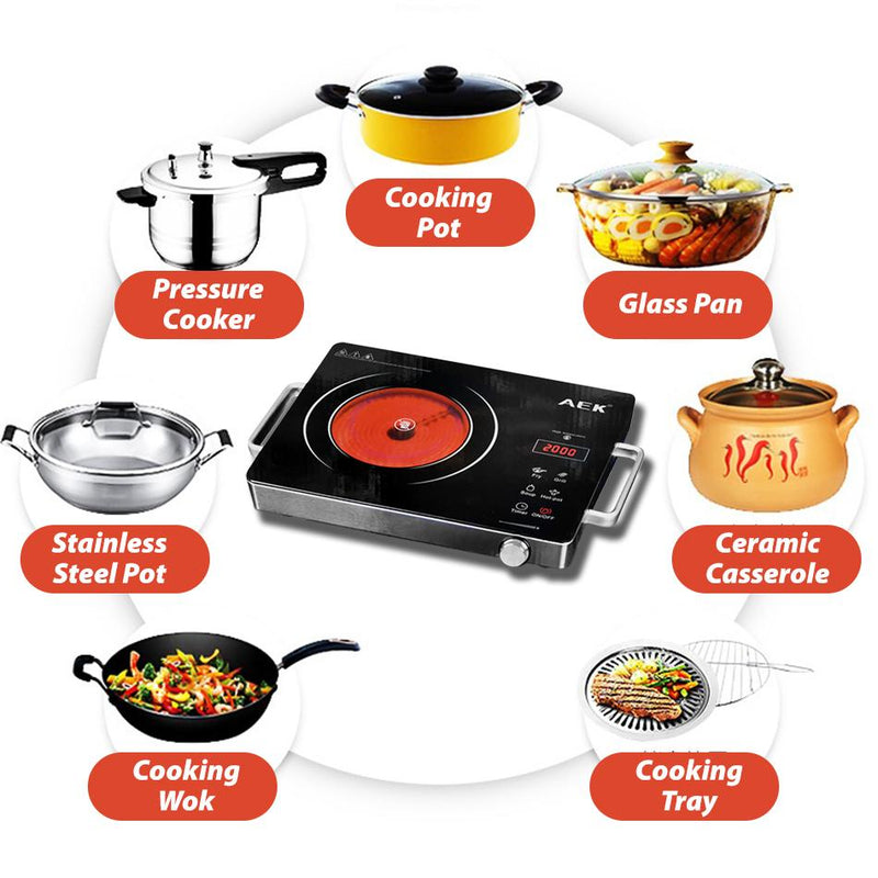 idrop AEK Portable Multifunctional Electric Ceramic Cooker Induction Cooking / Pemasak Induksi / 便携式多功能电陶炉电磁炉 MD-818