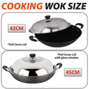 idrop [ 42CM / 45CM ] RED SUN Aluminium Alloy Nonstick Cooking Wok with Lid Cover / Kuali Memasak dengan Penutup / 永生42&45公分锰钛合金阳极炒锅