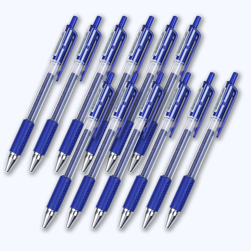 idrop [ 12PCS  Box ] 0.5mm Stationery Press Gel Pen / Pen Alat Tulis / 中性笔 [ BLACK / BLUE / RED ]