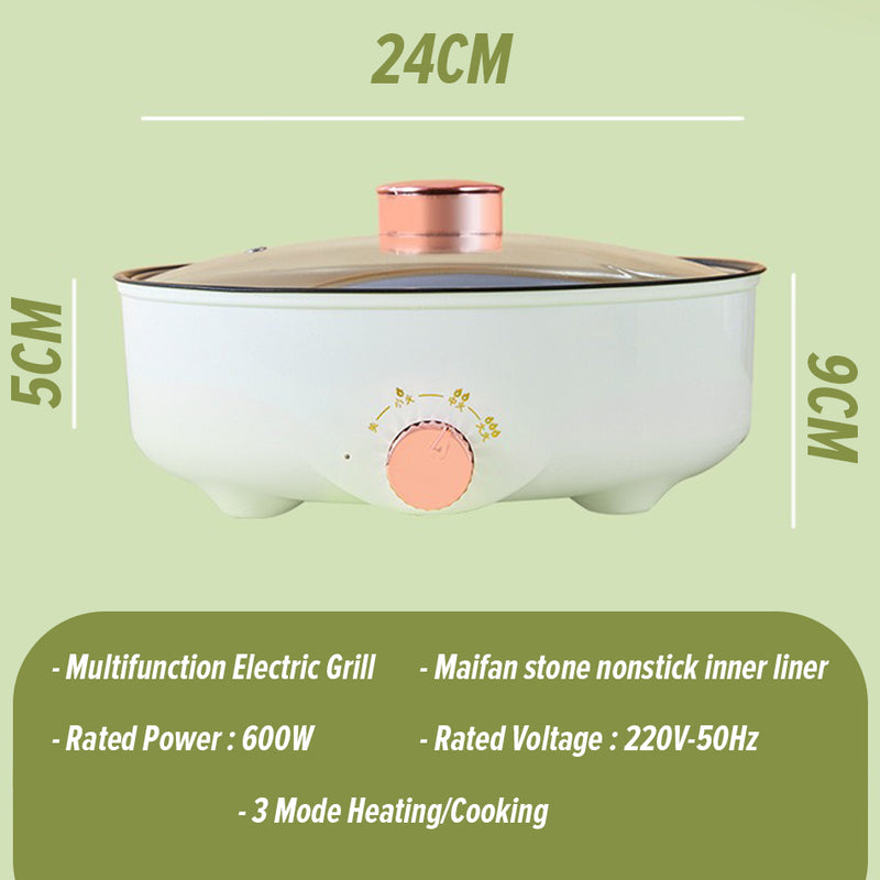 idrop [ 24CM ] Multifunction Nonstick Electric Grill Pan Oven 600W / Gril Masak Elektrik Pelbagai Guna / 24CM多用不粘电烤锅(600W)(英插)