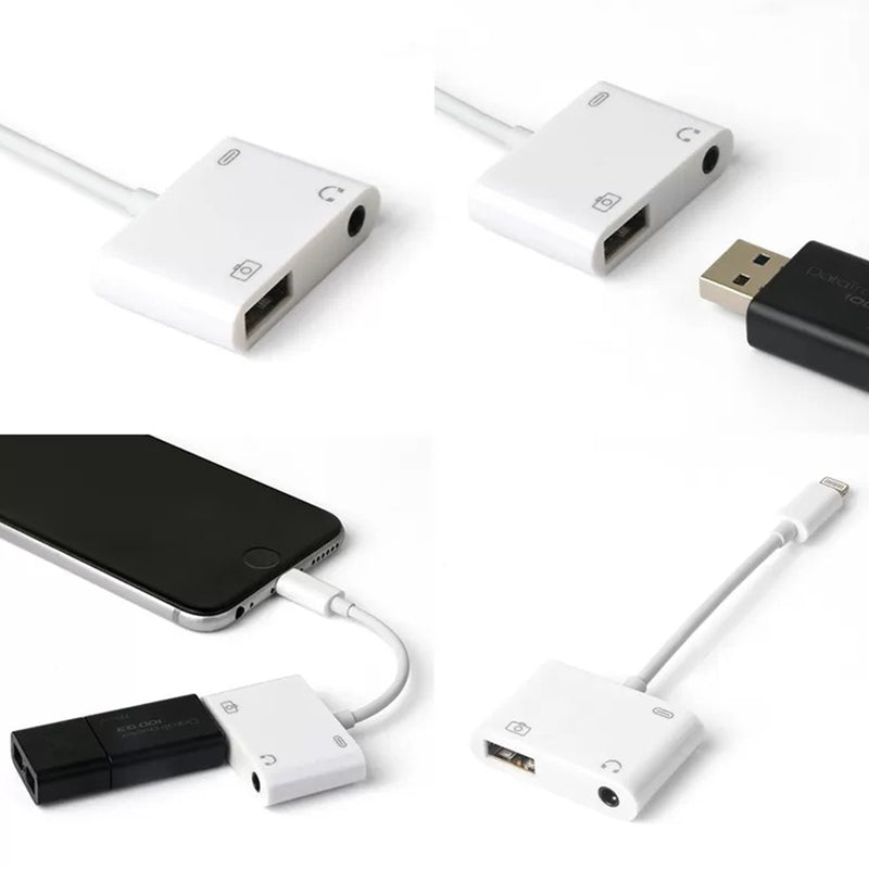 idrop 3.5mm Headphone & Jack Camera Adapter with Charging Port Compatible with Apple Device