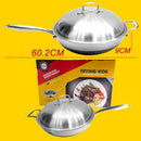 idrop [ 34CM ] Honeycomb Nonstick SUS316 Stainless Steel Cooking Wok with Full Steel Lid Cover / Kuali Memasak Keluli Tahan Karat / (内外蜂窝)(钢盖)34CM不粘炒锅(全印 316)丰隆