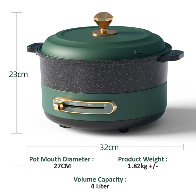 idrop [ 4L ] Electric Hot Pot 1350W Cooker / Periuk Memasak Elektrik / 4L味世电火锅 1350W