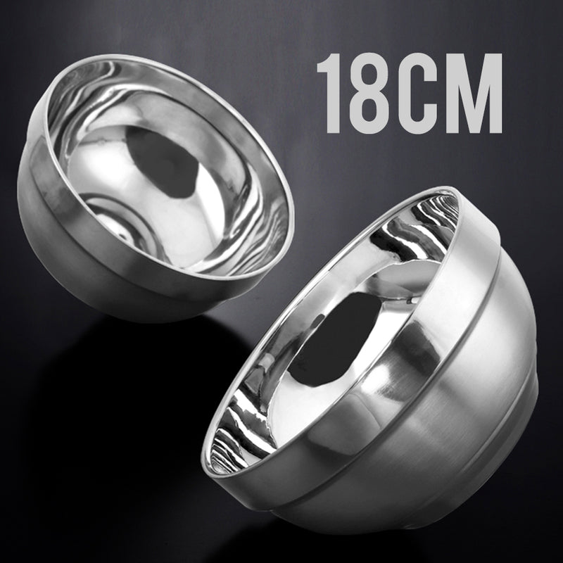 idrop [ 10pcs ] Heat Insulation Stainless Steel Eating Bowl / Mangkuk Makan Keluli Tahan Karat / 不锈钢保温餐碗 [ 16cm / 18cm ]