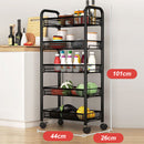 idrop [ 3 LAYER / 5 LAYER ] Trolley Basket Rack Shelf / Rak Troli Mudah Alih / 三层&五层推车网篮置物架