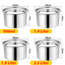 idrop [ 4 IN 1 ] Stainless Steel Taste Cup Kitchen Food & Seasoning Container with Lid Cover / Mangkuk Cawan Simpanan Makanan & Perencah / 14 16 18 20公分味盅(磁)青盒(TASTE CUP)