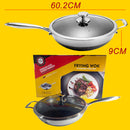 idrop [ 34CM ] Honeycomb Nonstick SUS316 Stainless Steel Cooking Wok with Glass Lid Cover / Kuali Memasak Keluli Tahan Karat / (内外蜂窝)(玻璃盖)34CM不粘炒锅(全印 316)
