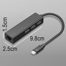 idrop 1 Port Type-C USB to Ethernet Cable & 3 USB 2.0 Port Cable Hub