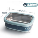 idrop [ 820ml + 1400ml ] SUS304 Stainless Steel Rectangular Fresh Keeping Food Contain / Bekas Penyimpanan Makanan / SUS304不锈钢长方形保鲜食品容器