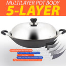 idrop [ 38CM ] Iron Casted Nonstick Cooking Wok with Composite Compound Bottom / Kuali Masak / 复合复合底铸铁不粘锅