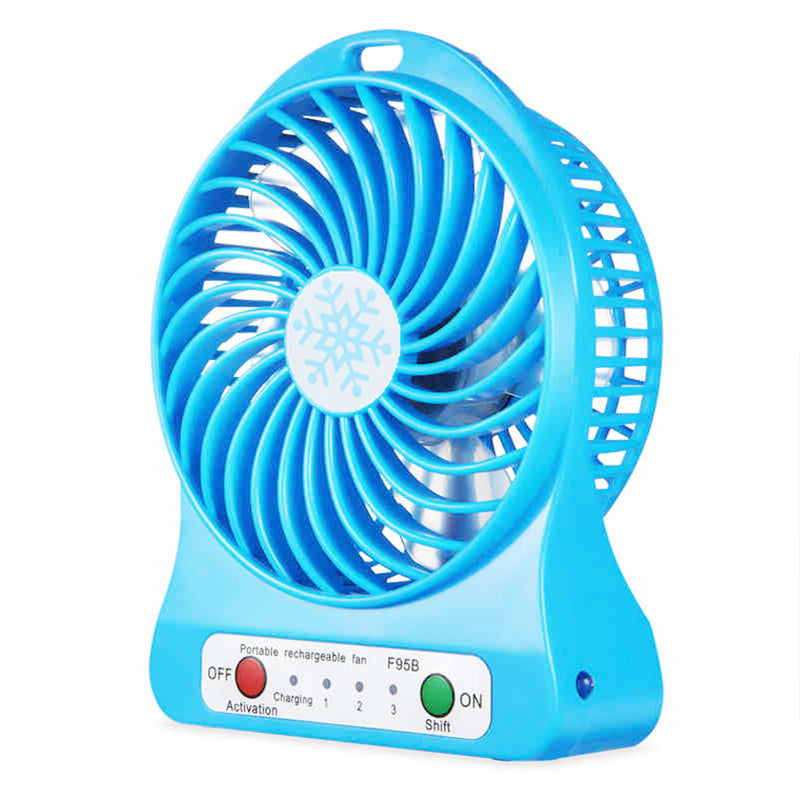 idrop Portable Electric USB Mini Fan LED Light Rechargeable Battery