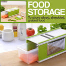 idrop Multifunction Kitchen 4 Sided Shredder Slicer Grater Box with Storage