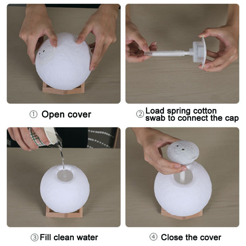 idrop 3D Moon Light LED Nightlight Rechargeable Humidifier [ 15cm ]