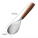 idrop Rice Scoop Stainless Steel SUS304 with Rosewood Wood Handle / Senduk Nasi Keluli Tahan Karat Dengan Pemegang Kayu / 可立花梨木不锈钢饭勺