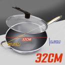 idrop [ 32 / 34CM ] Inner Honeycomb Nonstick Scratch Resistant Cooking Wok Frying Pan / Periuk Kuali Memasak Tidak Lekat / 32CM/34CM内蜂窝单柄特厚不粘炒锅(可立玻璃盖 )