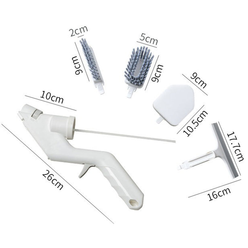 idrop [ 5PCS ] 4 IN 1 Multifunctional Cleaning Scrubber Sponge Wiper and Brush with Water Spray / Berus & Span Cuci / 五件套玻璃刮带海棉擦配可插水瓶(可喷水清洁套装)