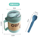 idrop 500ml Breakfast Cup for Eating & Drinking + Foldable Spoon