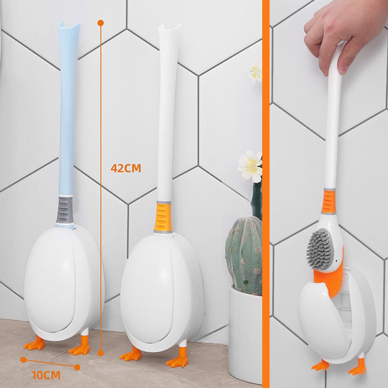 idrop Diving Duck Silicone Toilet Seat Cleaning Brush / Berus Pencuci Jamban Tandas / 创意可爱潜水鸭马桶刷无死角厕所神器小鸭长柄创意卫生间清洁刷子