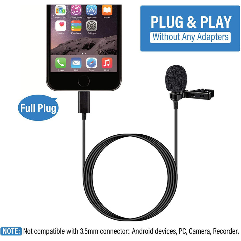 idrop Lavalier Microphone Plug & Play for Digital Recording Compatible with Apple Devices