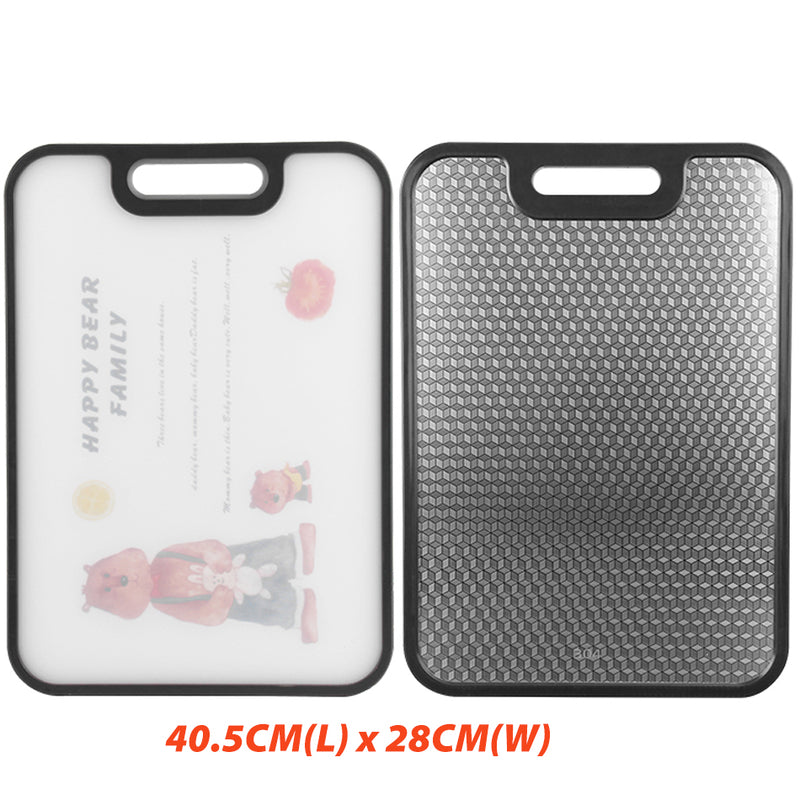 idrop Double Sided SUS304 Stainless Steel & PP Antibacterial Anti Mildew Cutting Chopping Board / Papan Pemotong / 304不锈钢魔方立体双面菜板