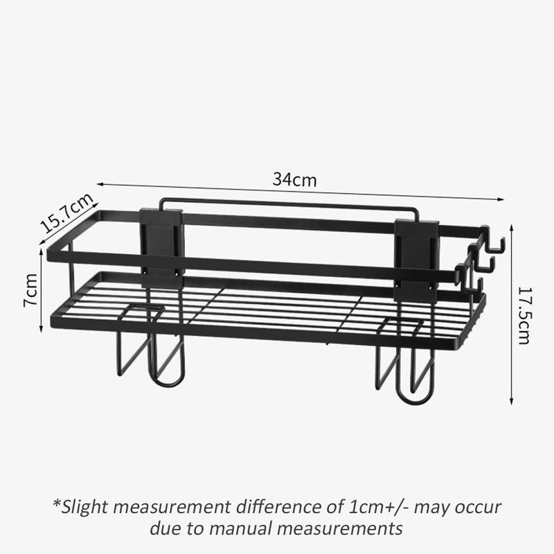 idrop Single Layer Iron Toilet Shelf Storage Rack with Hooks / Rak Penyimpanan Barang Tandas Jamban / 单层马桶上方置物架