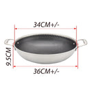 idrop [ 36CM ] Smokeless & Nonstick Honeycomb Kitchen Cooking Wok with Glass Lid / Kuali Memasak Tidak Lekat bersama Penutup Kaca / 玻璃盖无烟不粘蜂窝厨房炒锅