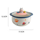 idrop [ 1000ml ] 15CM Ceramic Noodle Bowl with Glass Lid Cover / Mangkuk Mee Seramik 15CM dengan Penutup Kaca / 1000ML太空手机支架陶瓷 面碗(15CM)