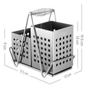 idrop Kitchen Chopstick & Utensil Tableware Storage Drain Rack SUS304 Stainless Steel / Rak Keluli Tahan Karat Untuk Sudu garpu dan Penyepit Makanan / 304 精美加厚多用厨房筷笼方形套装