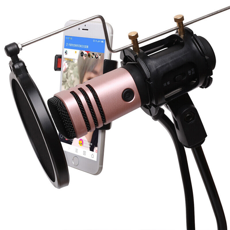 idrop DLK38001 Mobile Portable karaoke Singing Microphone + Mic Holder Stand