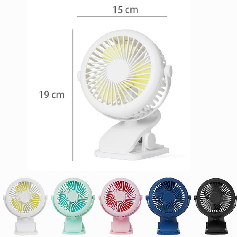 idrop Mini Portable Rechargeable Battery & USB Powered Clip Fan