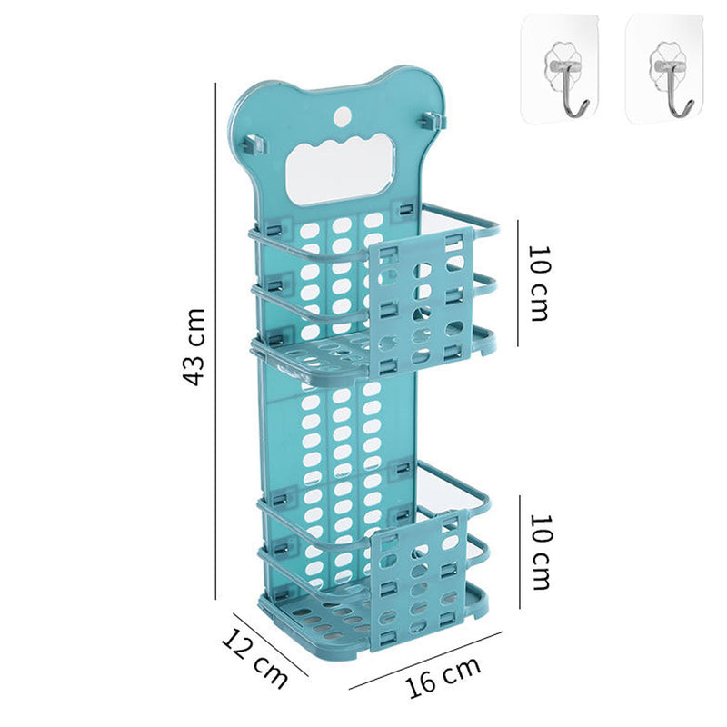idrop [ 2 LAYER ] Double Decker Foldable Wall Mounted Basket Storage Rack