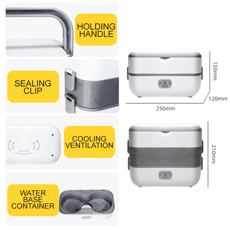 idrop  [ 2 LAYER ] [ 4 Pcs Pot ] [ 2L ] Multifunctional Electric Cooking Steamer Portable Lunch Box