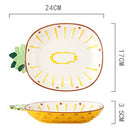 idrop Pineapple Ceramic Dish Plate / Pinggan Makan Bentuk Nenas / 陶瓷碟 9^陶瓷菠萝盘24*17*3.5CM