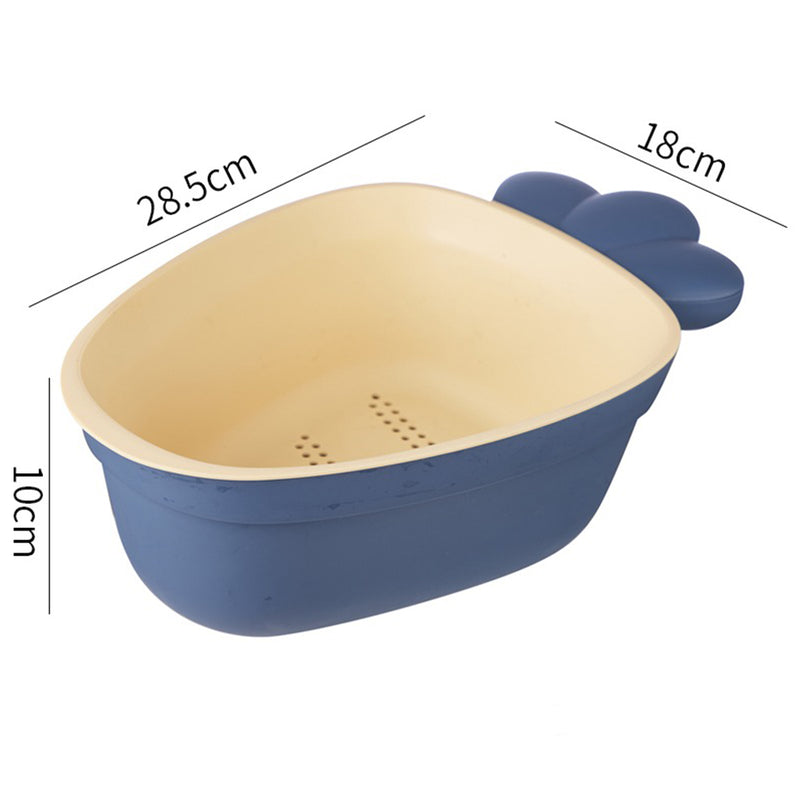 idrop Carrot Shape Wash Draining Bowl Basket / Mangkuk Basuh Bentuk Lobak / 萝卜塑料沥水篮