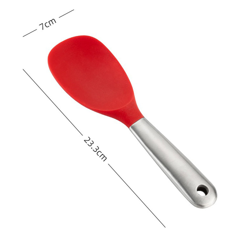 idrop Stainless Steel Handle Silicone Rice Scoop Spoon / Senduk Nasi Silikon Pemegang Keluli / 304不锈钢柄硅胶饭勺