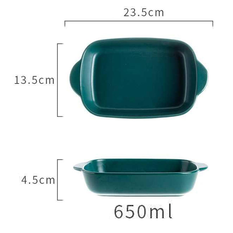idrop [ 650ml ] Ceramic Food Baking Tray Microwave & Oven Heat Resistant Plate