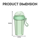 idrop 2 in 1 Dual-side Separate Portable Drinking Water Bottle + 2 Drink Straw