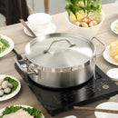 idrop 30CM Stainless Steel Flat Bottom Kitchen Hotpot