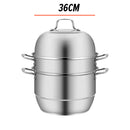 idrop [ 36CM ] 3 LAYER Multifunction SUS304 Stainless Steel Kitchen Cooking Steam Pot / Kuali Periuk Stim dan Memasak / 36CM不锈钢法拉赫三层多用