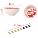 idrop [ 6PCS SET ] Chinese New Year Prestigious Tiger Ceramic Bowl Set with Chopsticks / Set Mangkuk Seramik Bersama Penyepit Makan Kayu /  陶瓷套装 虎虎生威6碗6筷陶瓷套装 (虎虎放 鞭炮)