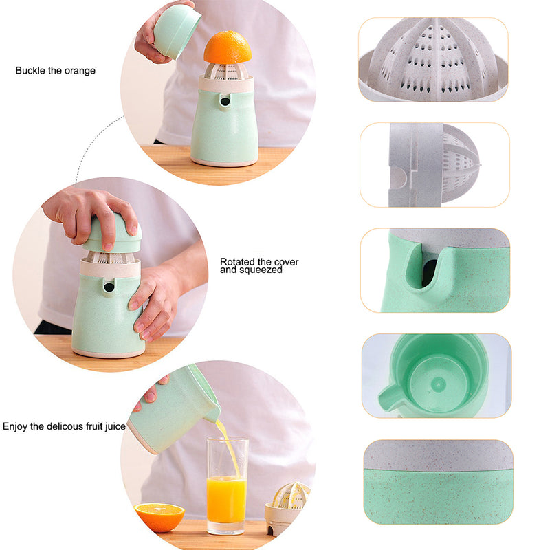 idrop Manual Hand Press Squeeze Fruit Juicer Wheat Straw Jug Cup