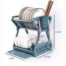 idrop [ 2 LAYER ] Full Set Dishrack Plastic & Stainless Steel / Rak Pinggan Mangkuk Plastik & Keluli Tahan Karat / 塑料不锈钢全套款碗架(牛皮纸盒)