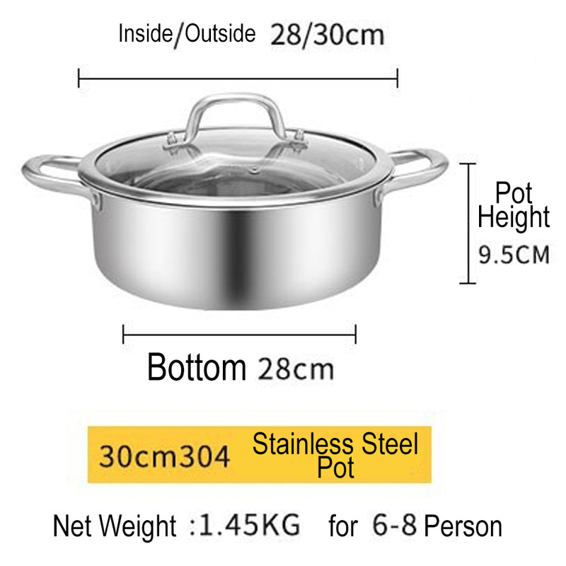 idrop [ 30CM ] 2 IN 1 Stainless Steel SUS304 Furnace Hot Pot