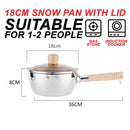 idrop [ 18CM ] Stainless Steel Milk Pot Pan / Periuk Masak Keluli Tahan Karat / 18CM不锈钢雪平锅玻璃盖(奶锅)