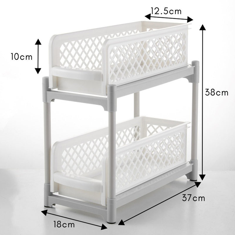 idrop [ 2-TIER ] Portable Multipurpose Pull Out Drawer Basket / Rak Serbaguna 2 Tingkat / 塑料两层抽屉式置物架