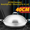 idrop [ 40CM ] Honeycomb Nonstick Stainless Steel SUS316 Cooking Wok with Full Lid Cover / Kuali Memasak Keluli Tahan Karat / 蜂窝状不粘不锈钢 SUS316 炒锅带全盖